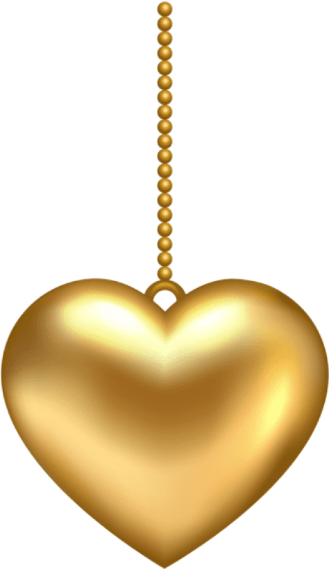 Gold Heart PNG Isolated Image