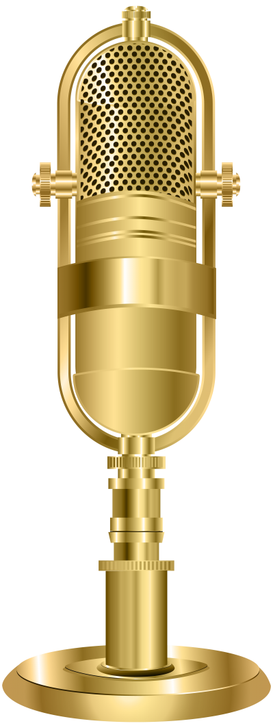 Gold Microphone PNG Picture