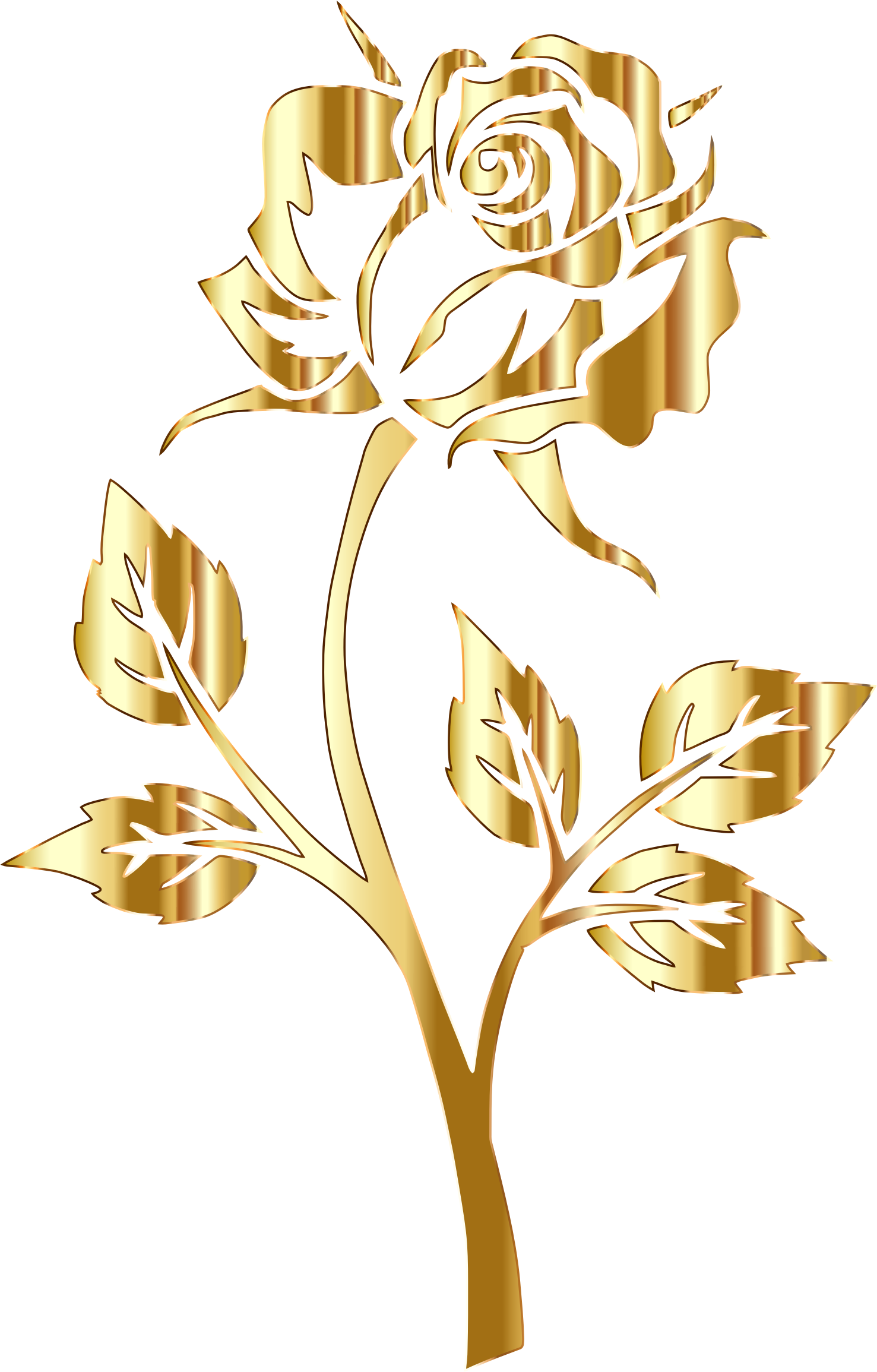Gold Rose PNG HD Isolated