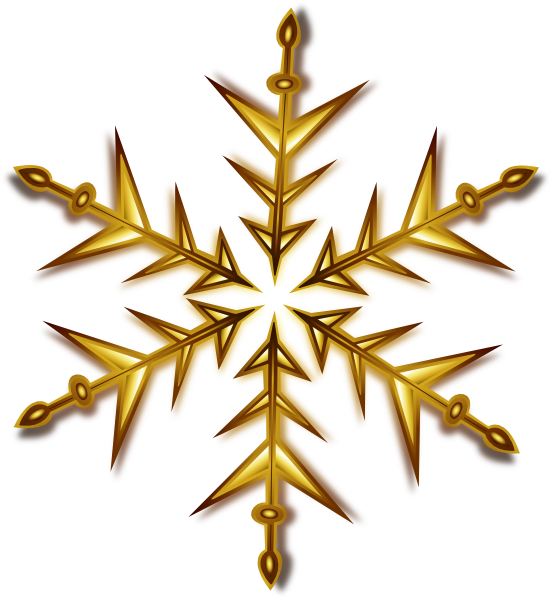 Gold Snowflake PNG Isolated Pic