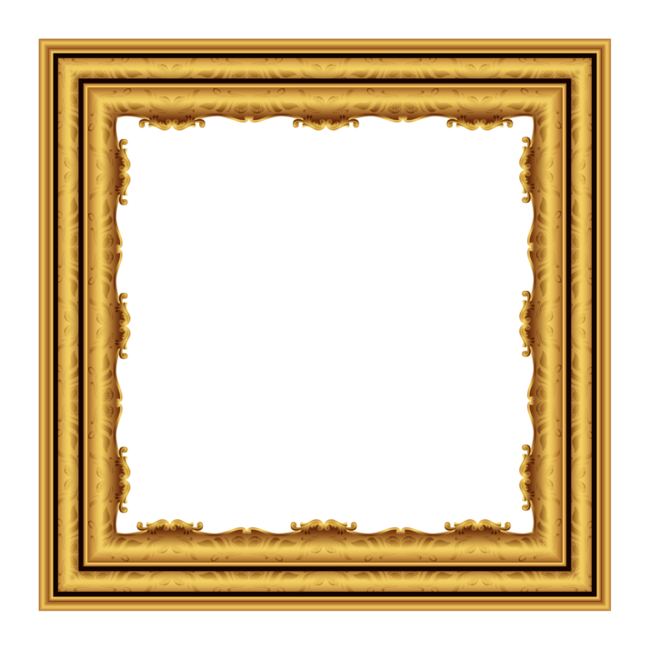 Gold Square Frame PNG HD Isolated