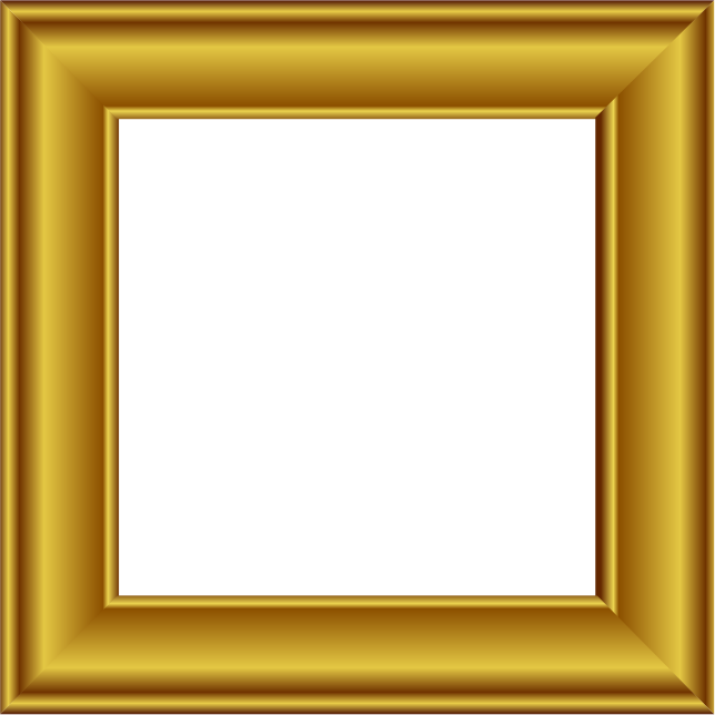 Gold Square Frame PNG Isolated HD