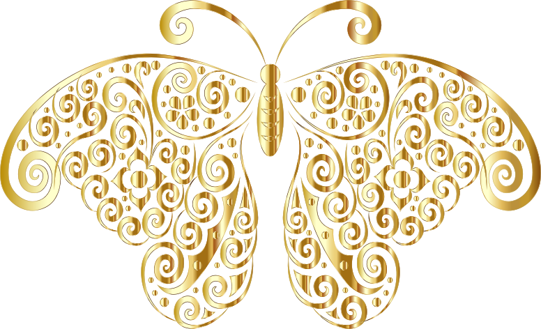 Golden Butterfly PNG File