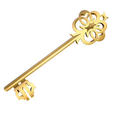 Golden Key PNG Isolated Image