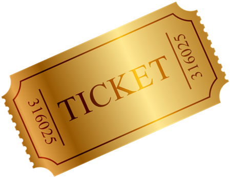 Golden Ticket PNG HD Isolated