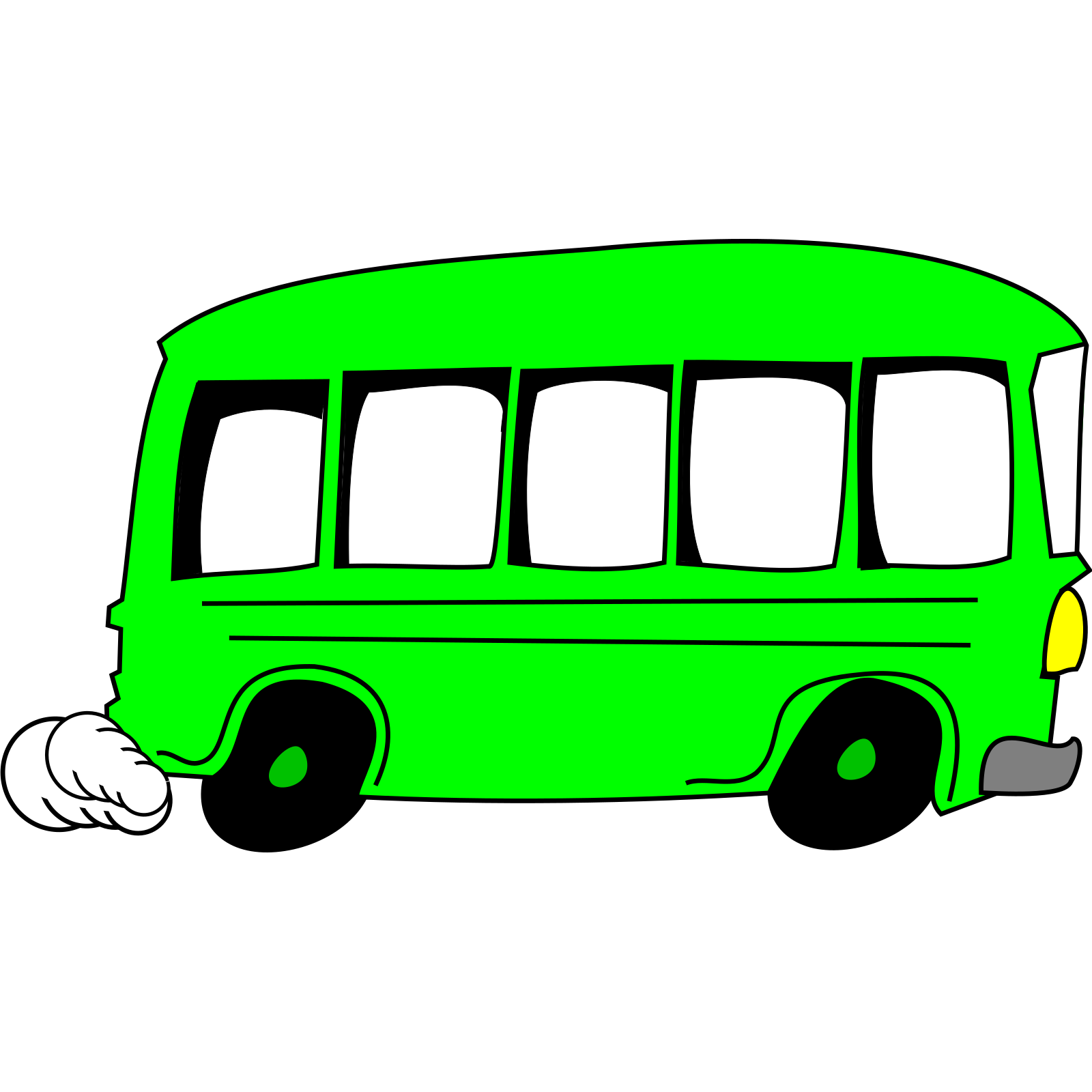 Green Bus PNG File