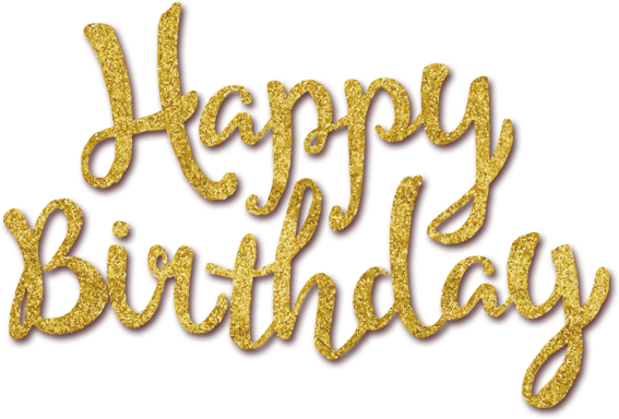 Happy Birthday Gold PNG File