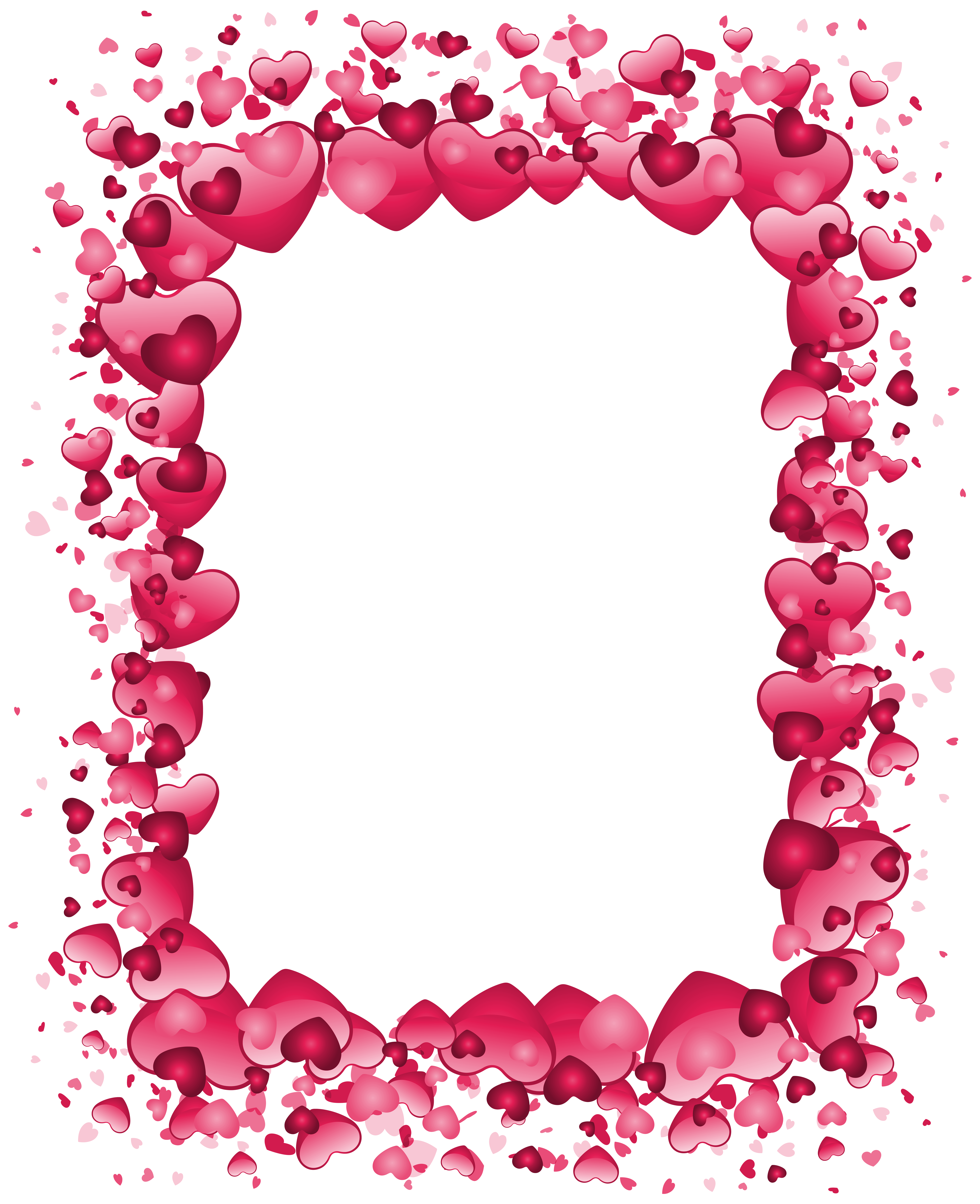 Hearts Frame PNG HD Isolated