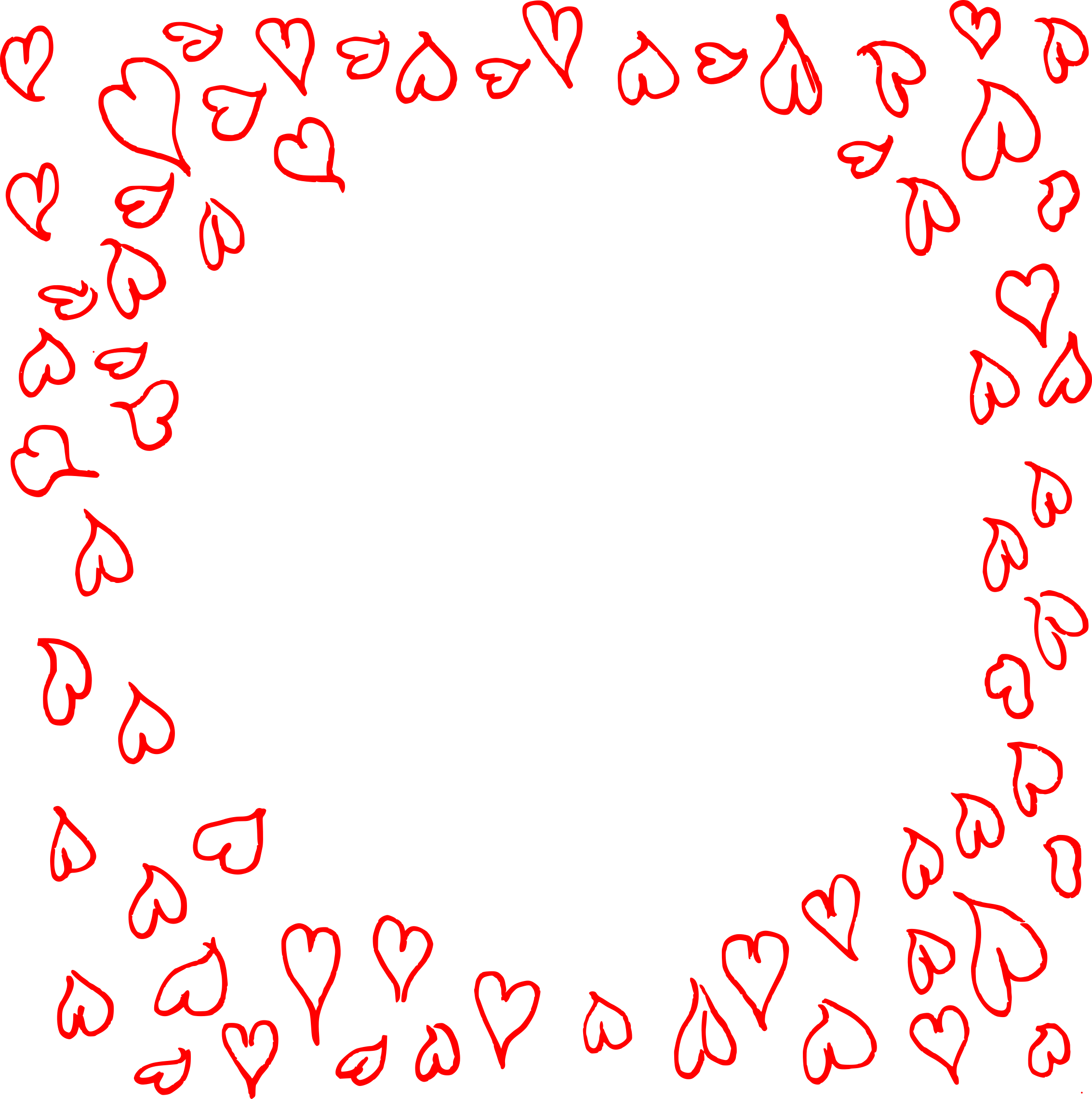 Hearts Frame PNG Isolated File