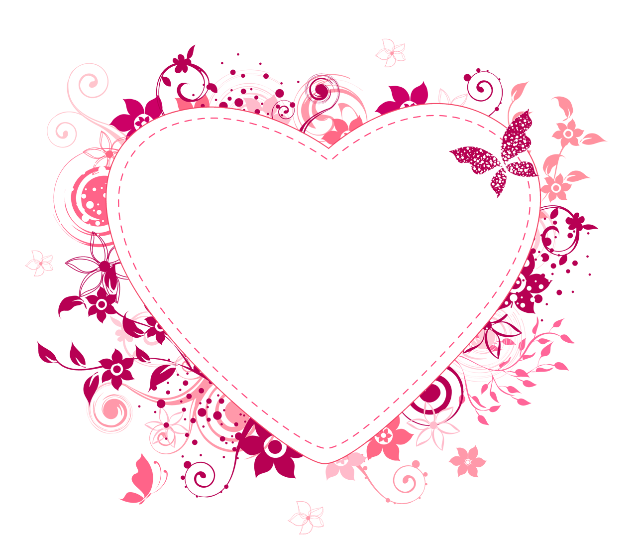 Hearts Frame PNG Isolated Photo