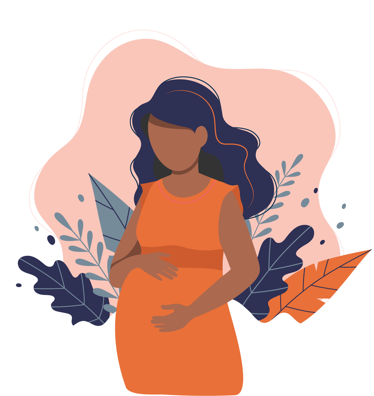 Pregnant Woman Cartoon PNG Isolated HD