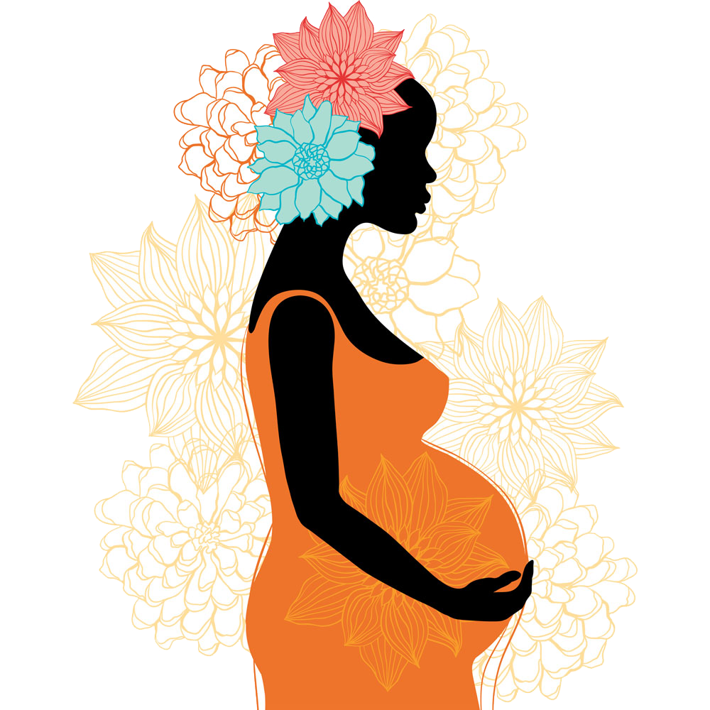 Pregnant Woman Cartoon PNG Isolated Photo