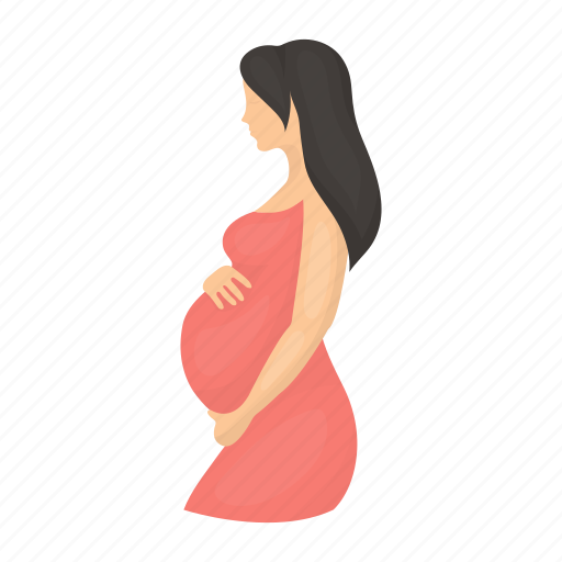 Pregnant Woman Cartoon PNG Isolated Pic