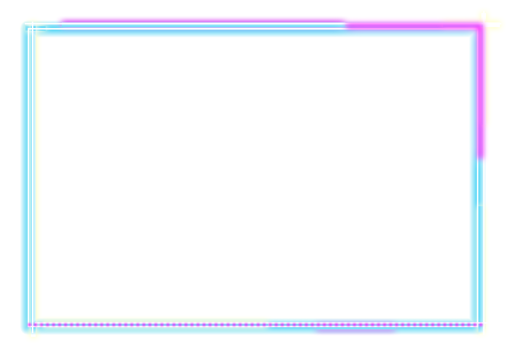 Rectangle Neon Frame PNG Pic