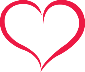 Red Heart Outline PNG Isolated Photo