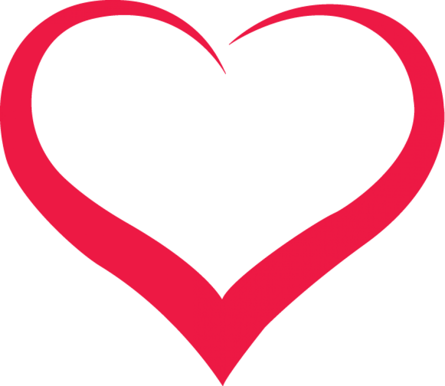 Red Heart Outline PNG Photo