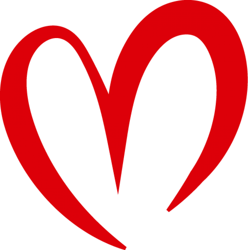 Red Heart Outline Transparent PNG