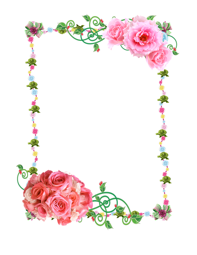Rose Frame PNG Isolated Image
