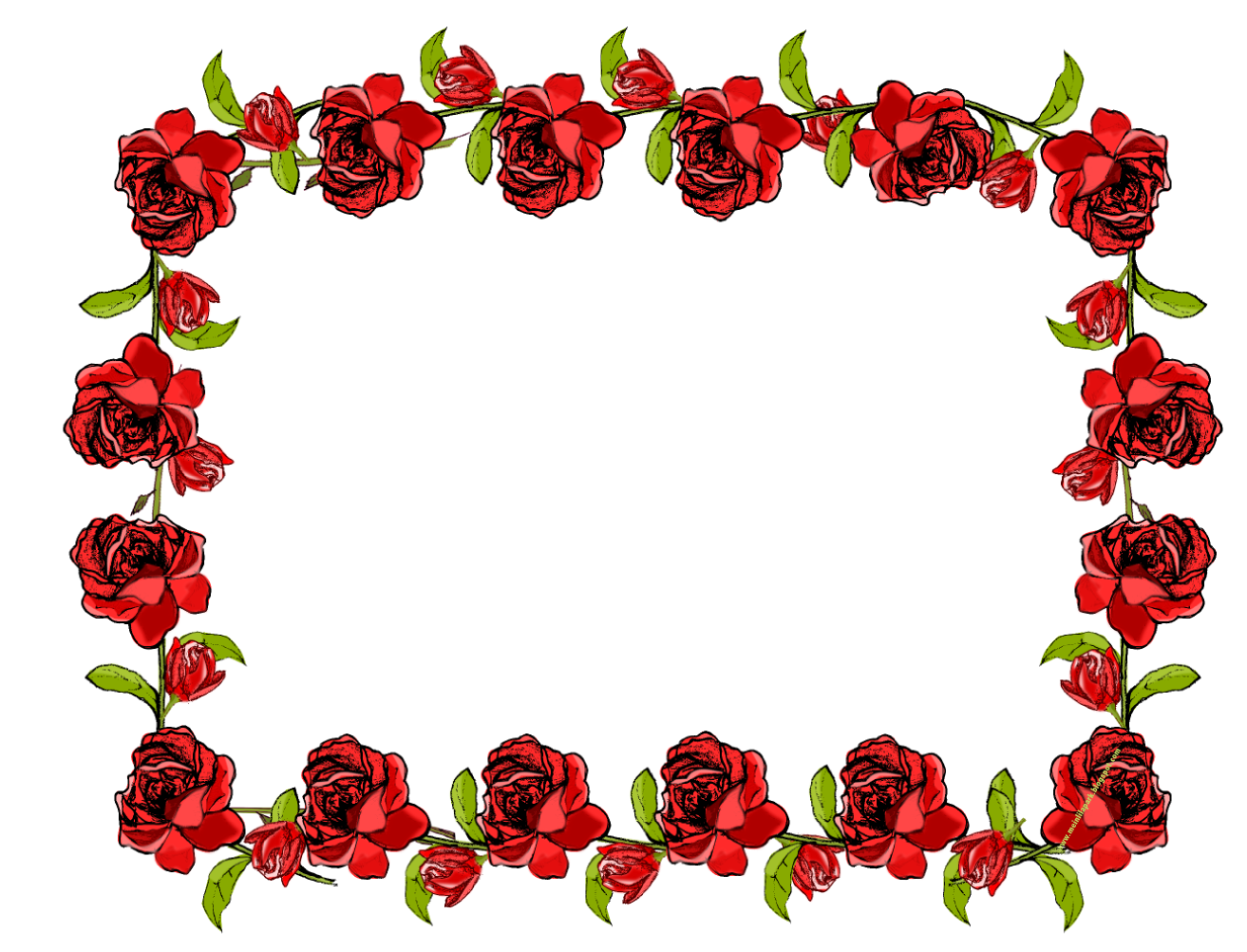 Rose Frame PNG Isolated Pic