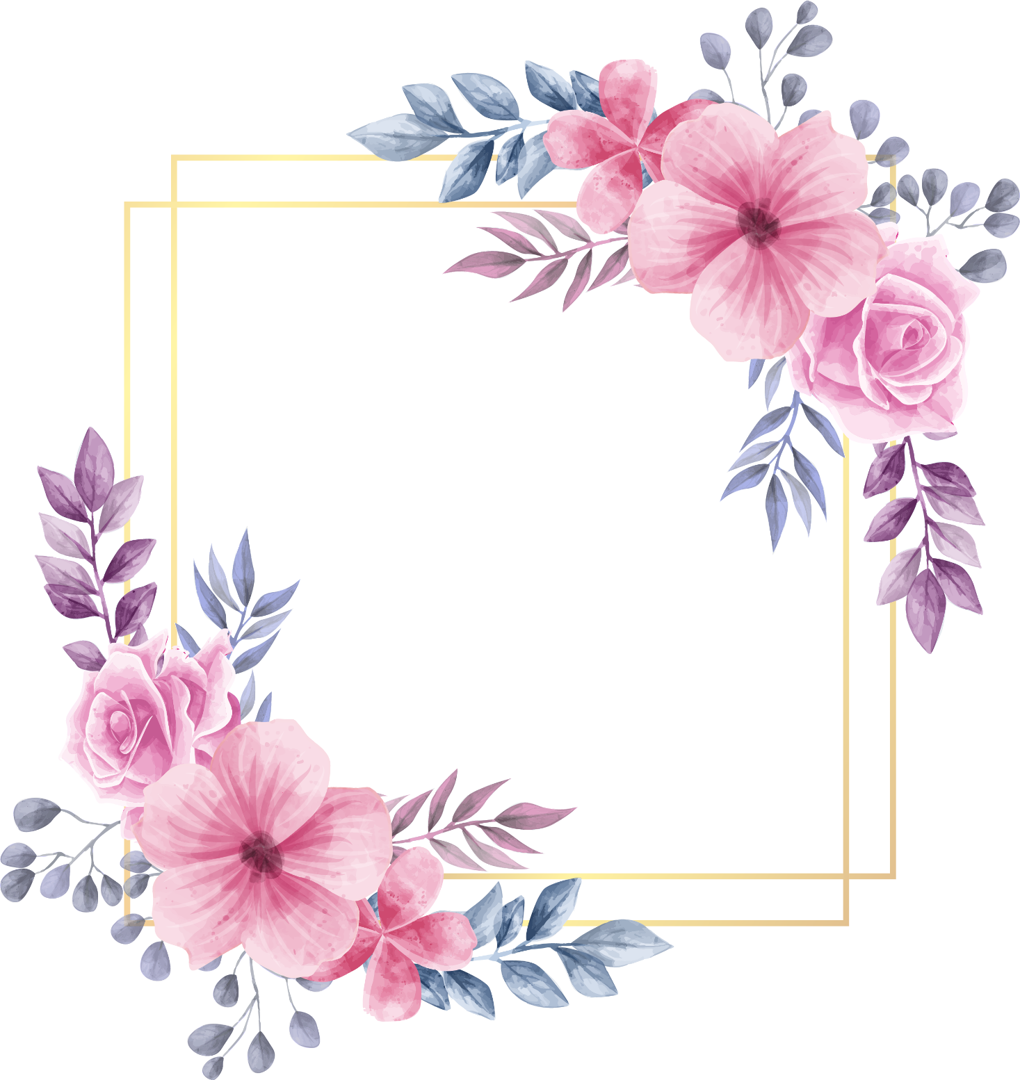 Rose Gold Flower PNG Photo