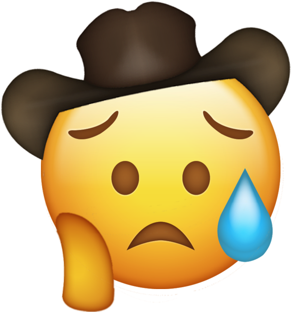 Sad Cowboy Emoji PNG Clipart