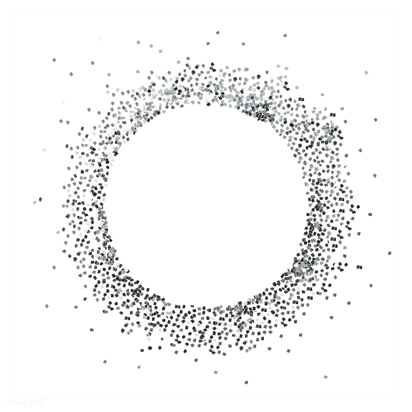 Silver Glitter Frame PNG Isolated File
