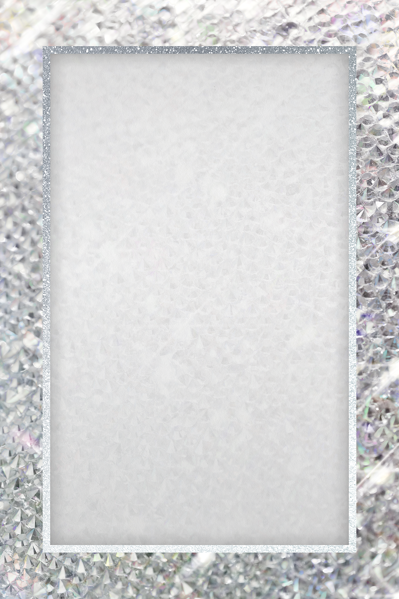 Silver Glitter Frame PNG Isolated HD