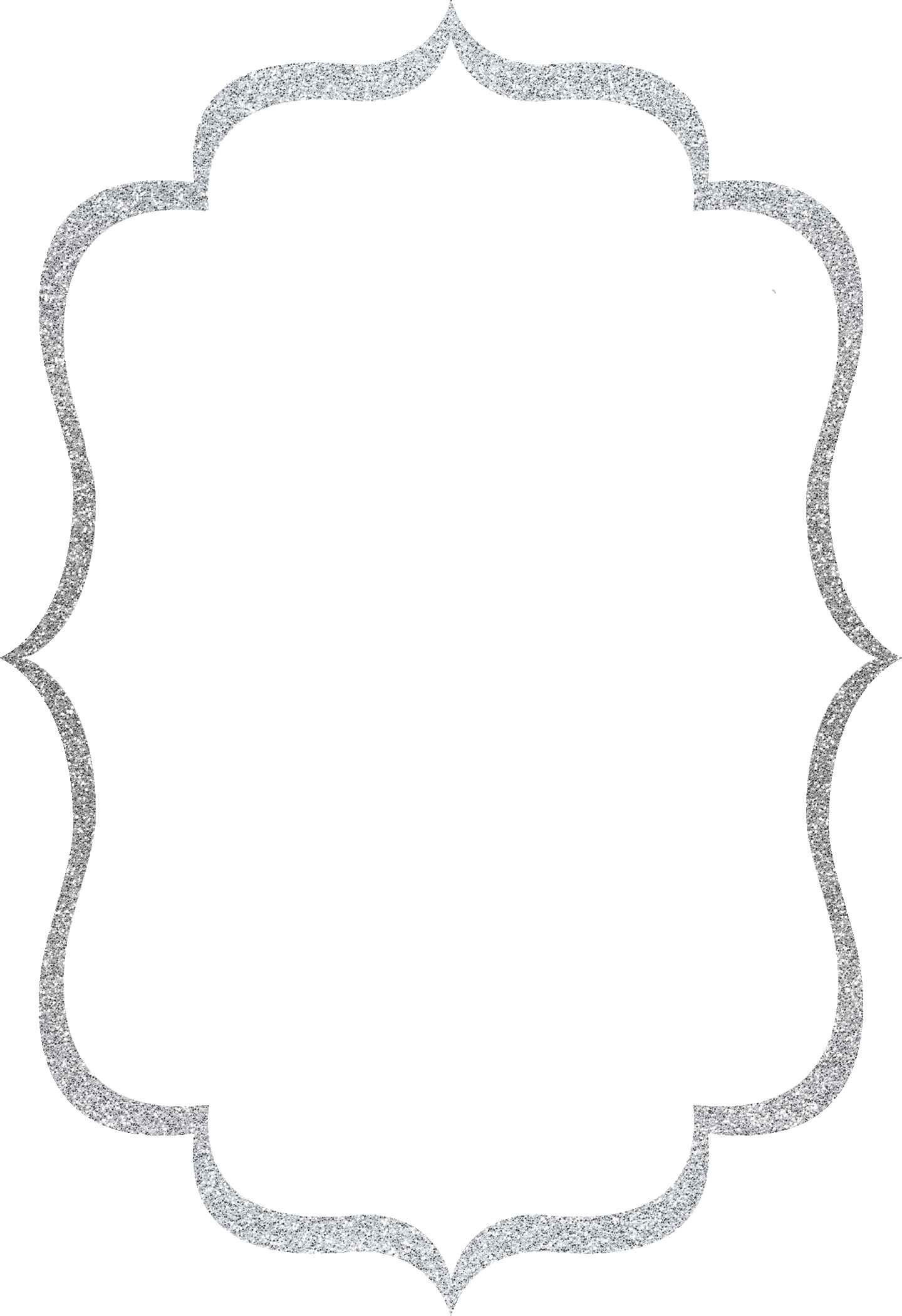 Silver Glitter Frame PNG Isolated Image