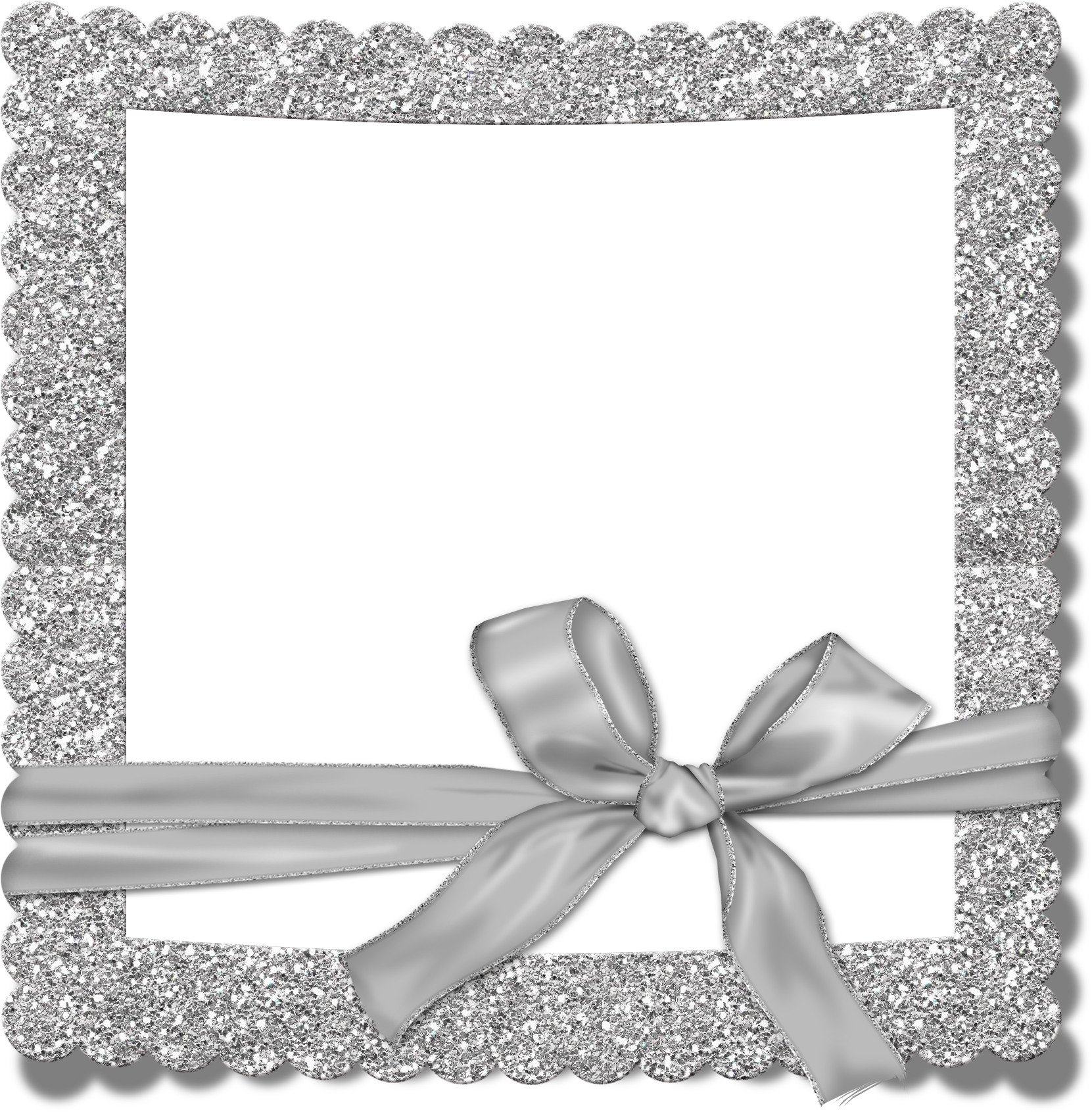 Silver Glitter Frame PNG Photos