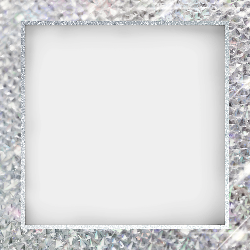 Silver Glitter Frame PNG Pic