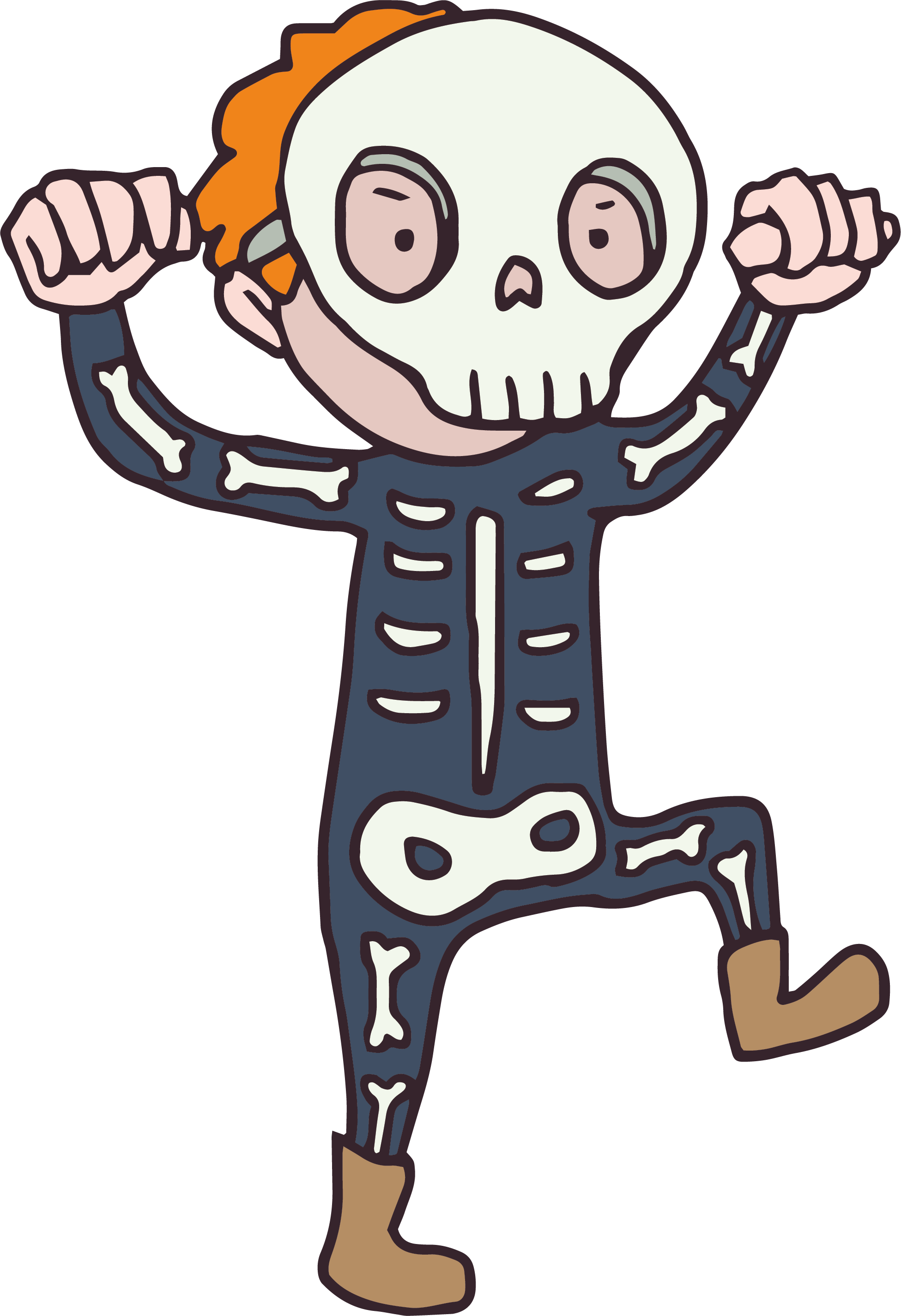 Skeleton Cartoon PNG Isolated Pic