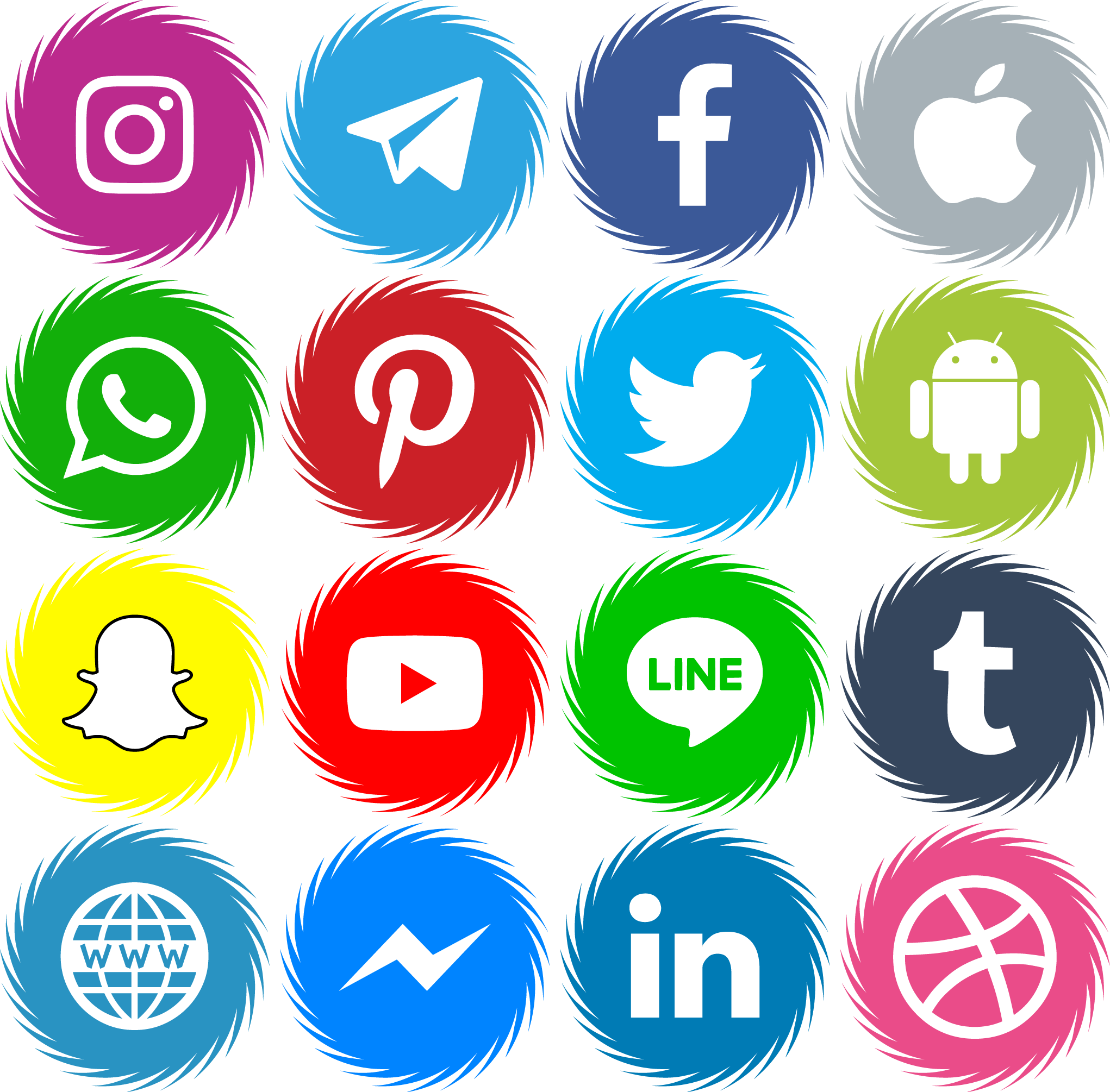 Social Media Logos PNG Isolated File