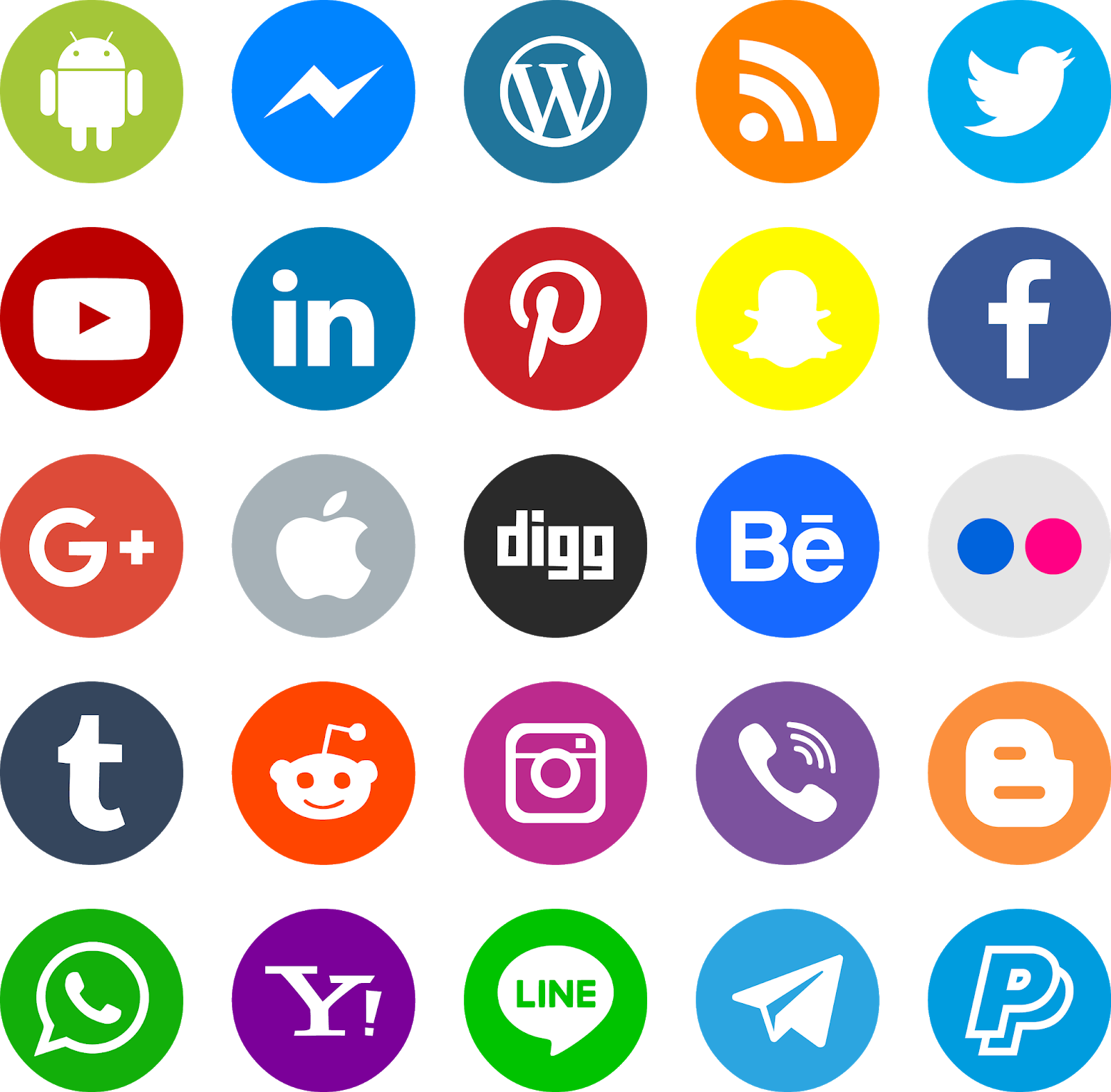 Social Media Logos PNG Isolated Image