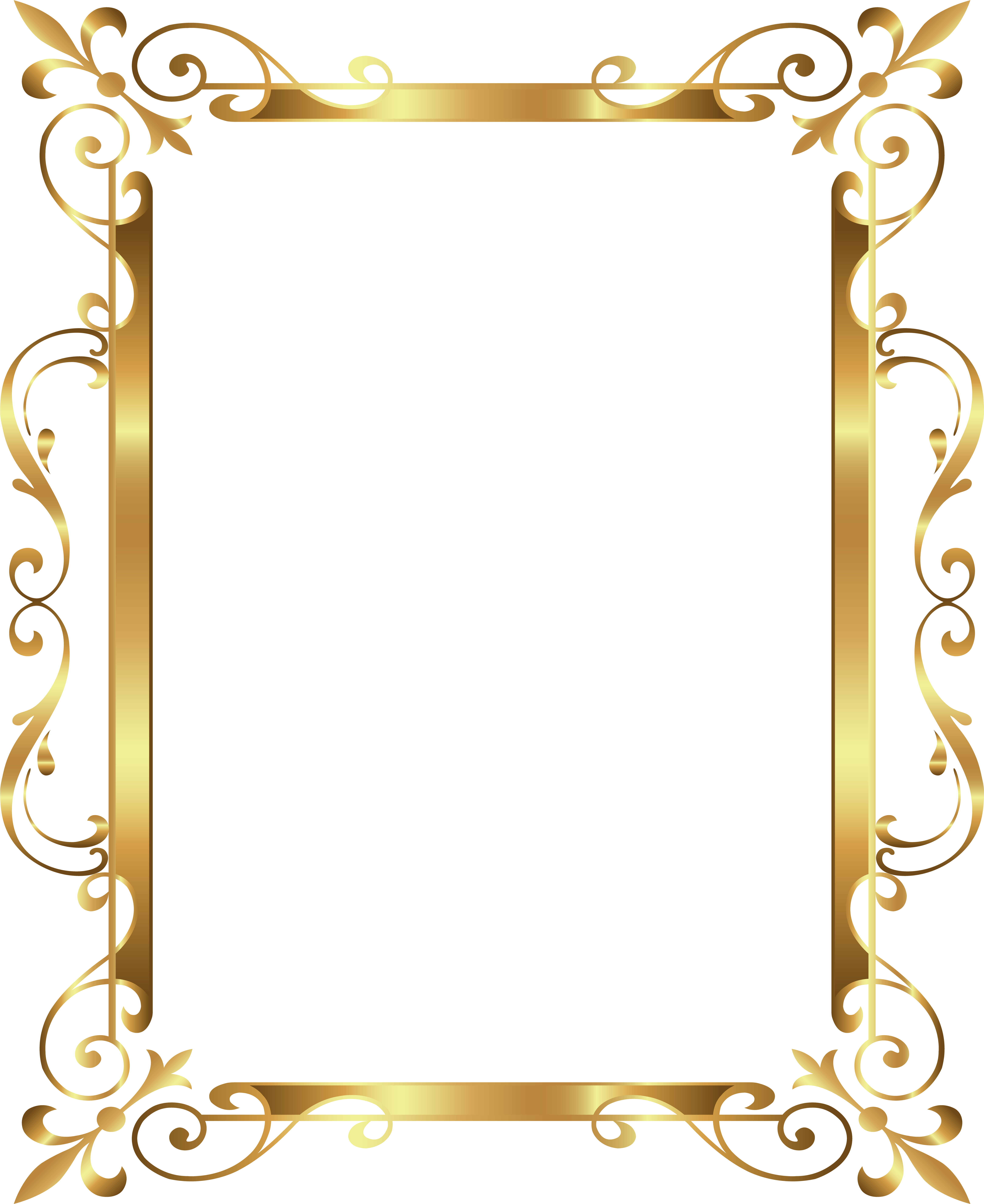 Square Gold Frame PNG File
