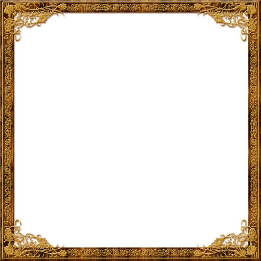 Square Gold Frame PNG HD