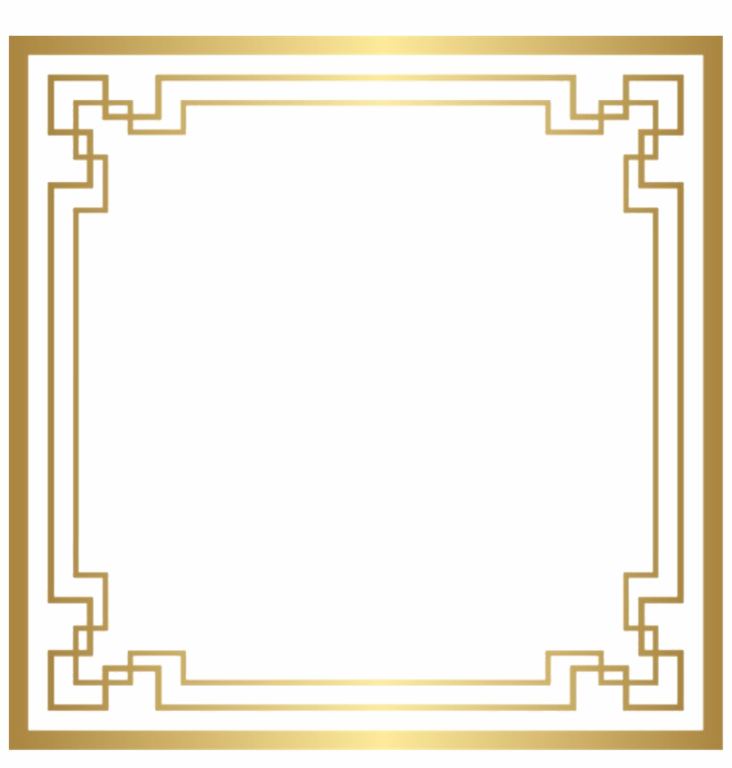 Square Gold Frame PNG Image