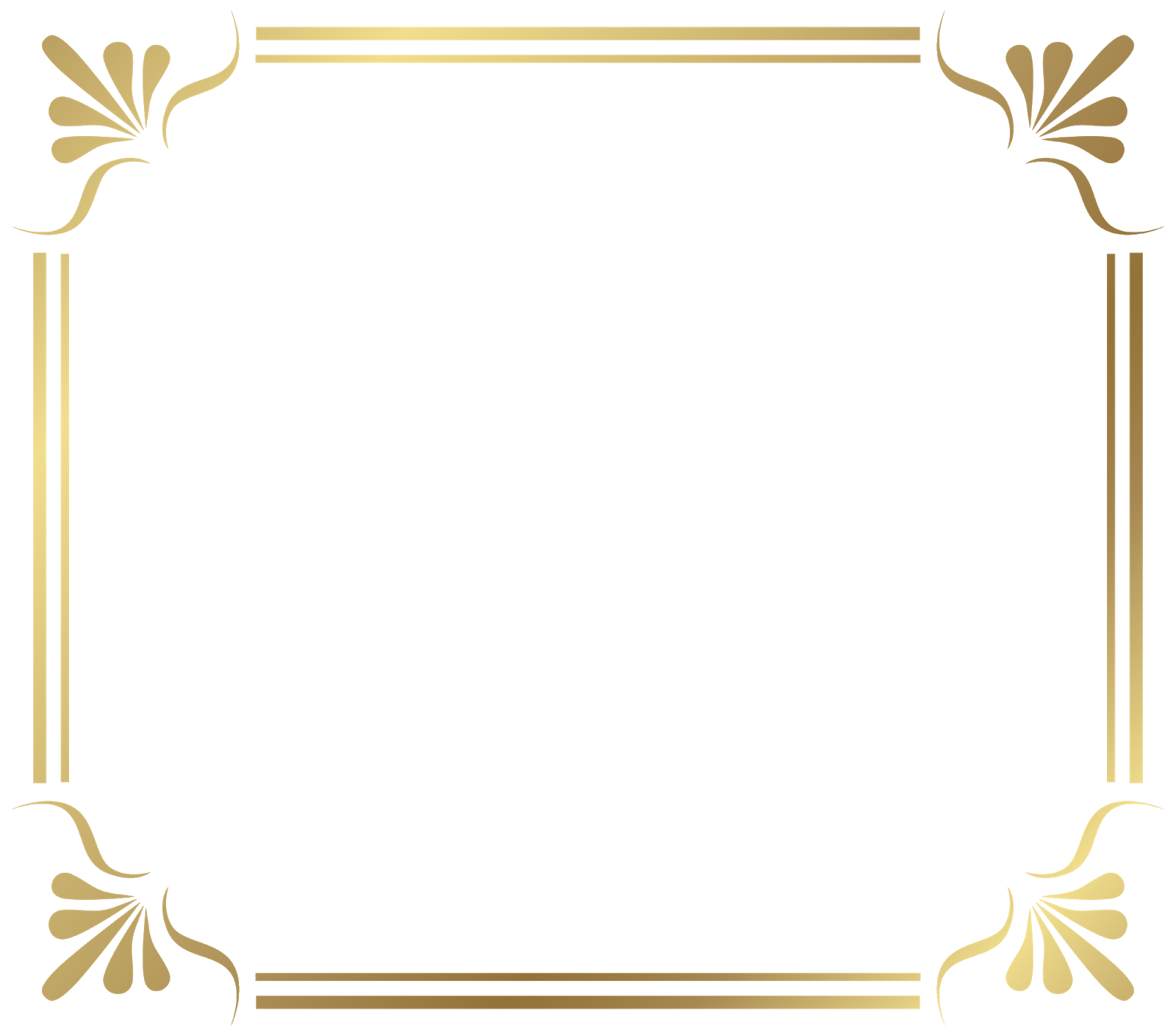 Square Gold Frame PNG Photo
