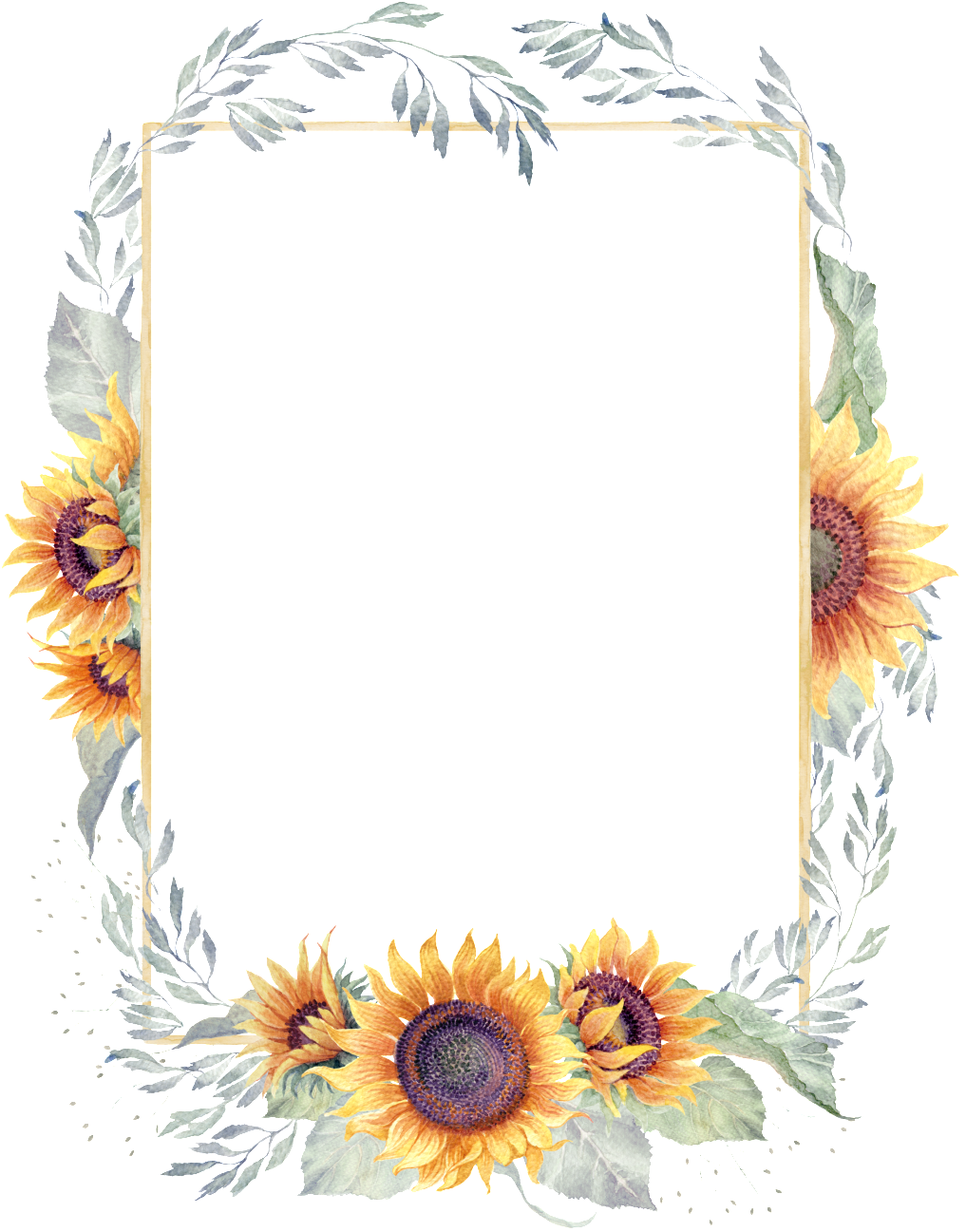 Sunflower Frame PNG Image
