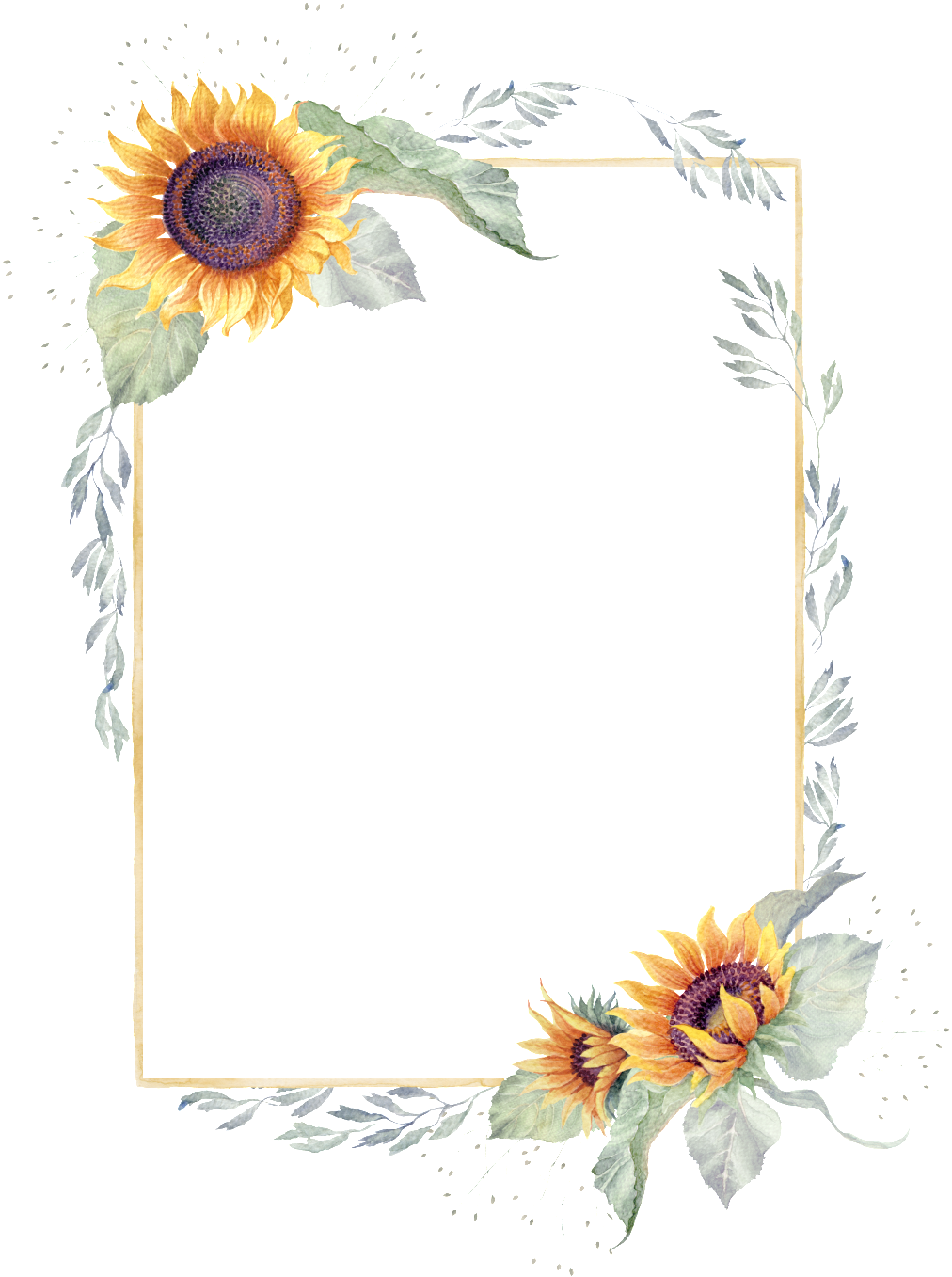 Sunflower Frame PNG Transparent