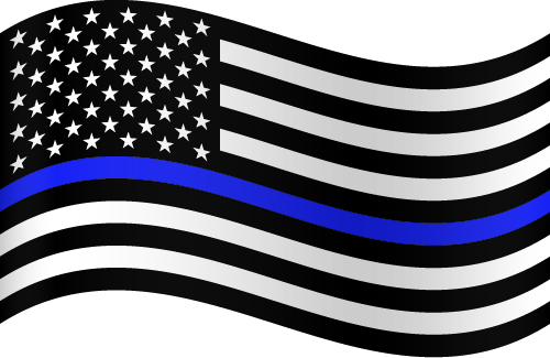 Thin Blue Line Flag PNG Image