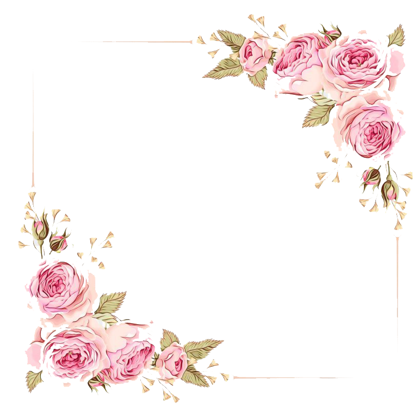 Watercolor Floral Frame PNG Image
