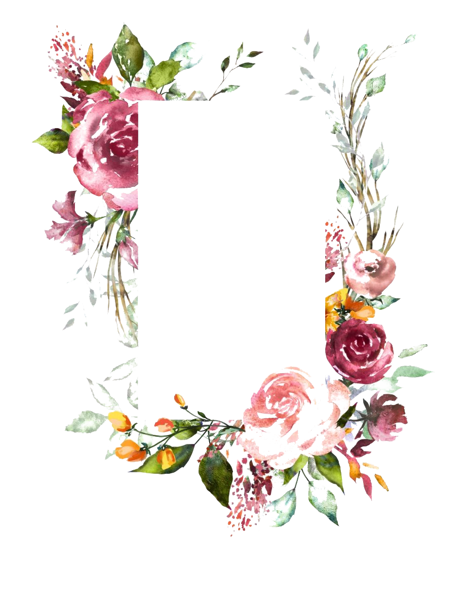 Watercolor Floral Frame PNG Picture