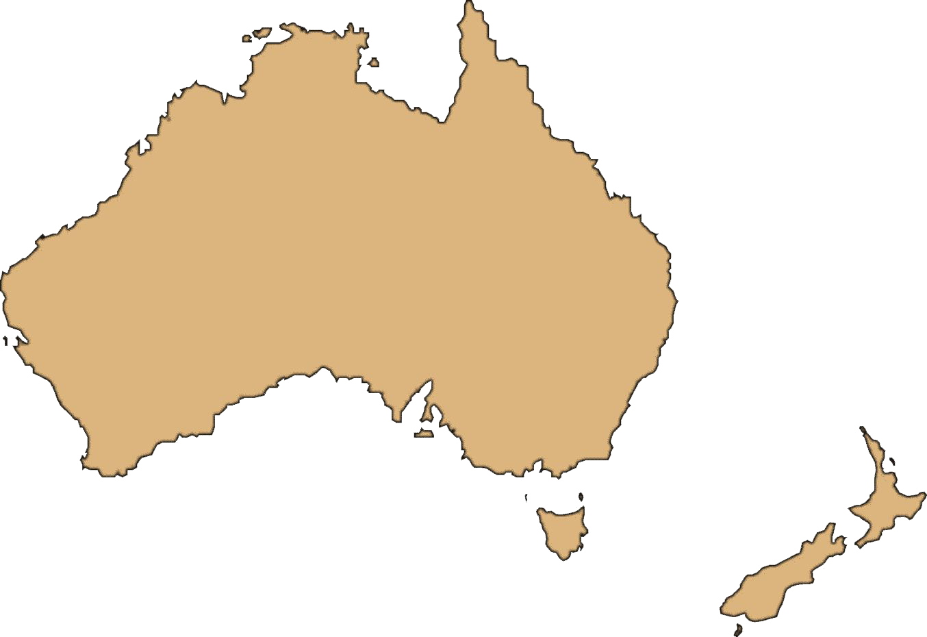 Australië kaart Transparante achtergrond