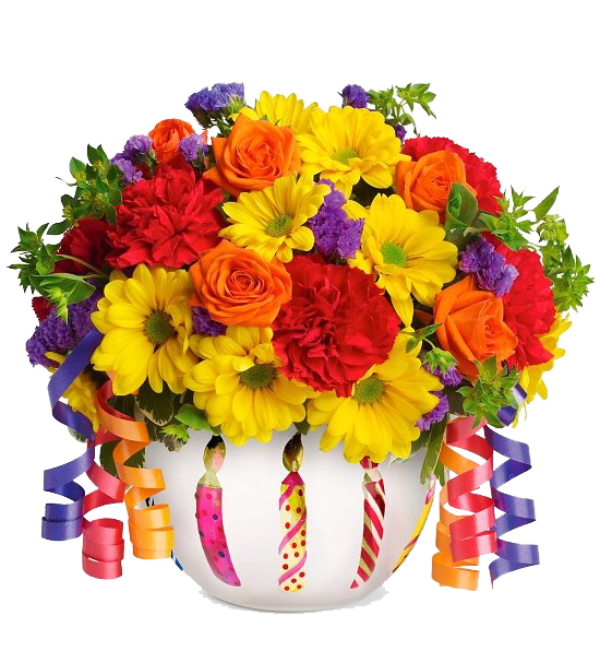 Birthday Flowers Bouquet PNG File