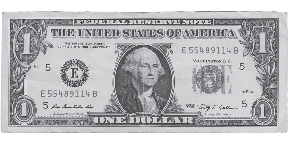 Банкнота доллара США прозрачный фон