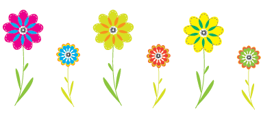 الزهور الملونة PNG Clipart