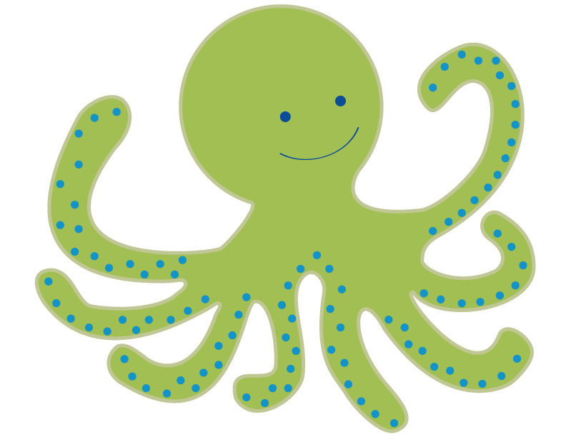Cute Octopus fondo transparente