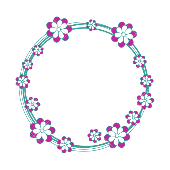 Floral Round Frame PNG Free Download