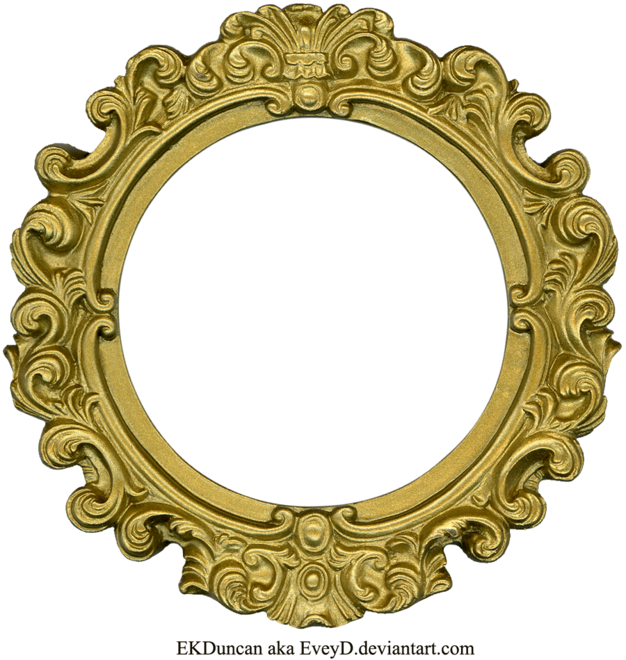 Golden Round Frame PNG Clipart
