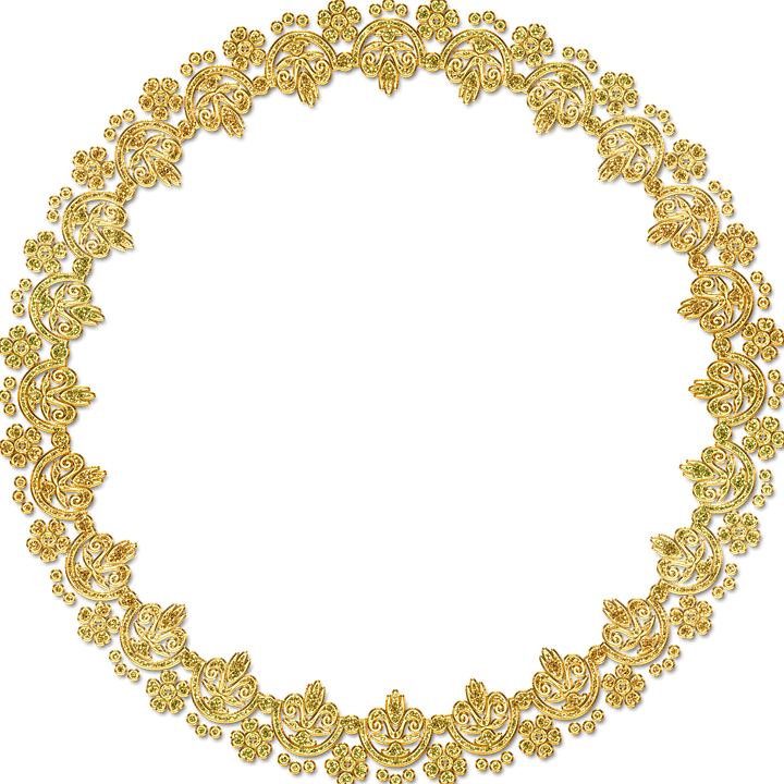 Golden Round Frame PNG HD